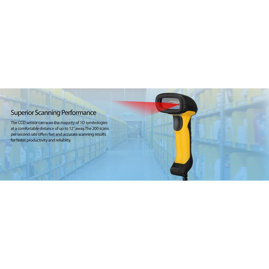 Adesso NuScan 2400U Waterproof Handheld CCD Barcode Scanner NUSCAN 2400U