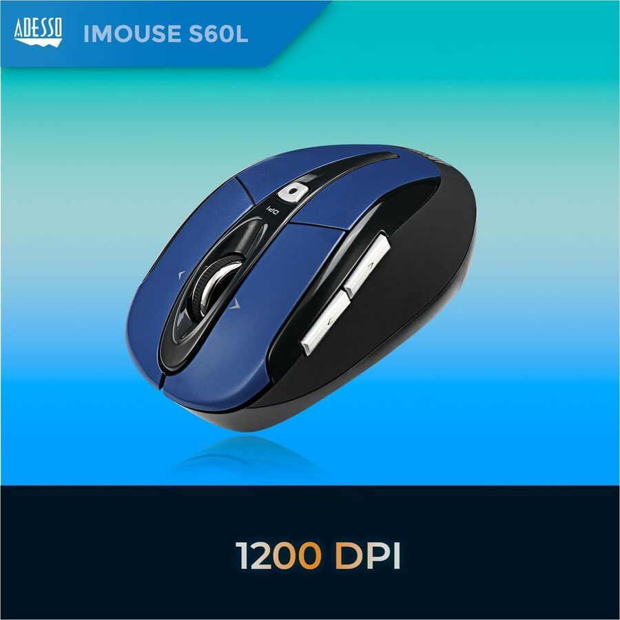 Adesso iMouse S60L - 2.4 GHz Wireless Programmable Nano Mouse IMOUSES60L