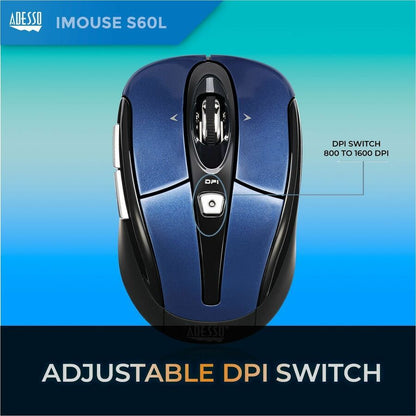 Adesso iMouse S60L - 2.4 GHz Wireless Programmable Nano Mouse IMOUSES60L