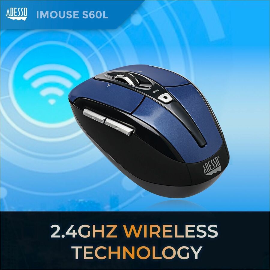 Adesso iMouse S60L - 2.4 GHz Wireless Programmable Nano Mouse IMOUSES60L