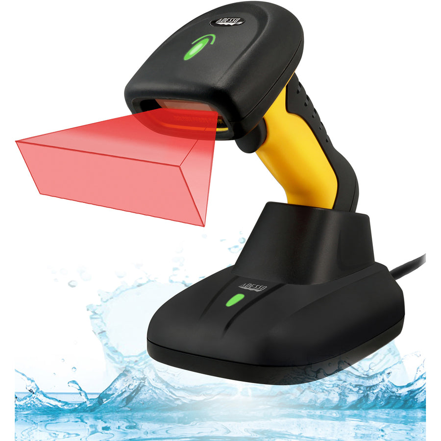 Adesso NuScan 5200TR - 2.4GHz RF Wireless Antimicrobial & Waterproof 2D Barcode Scanner NUSCAN 5200TR