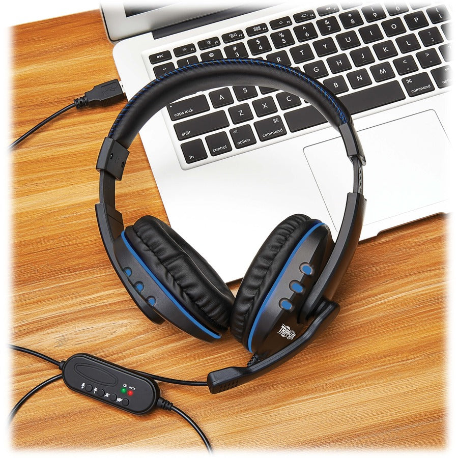 Tripp Lite USB Gaming Headset with Built-In Microphone and Audio Control AHS-001