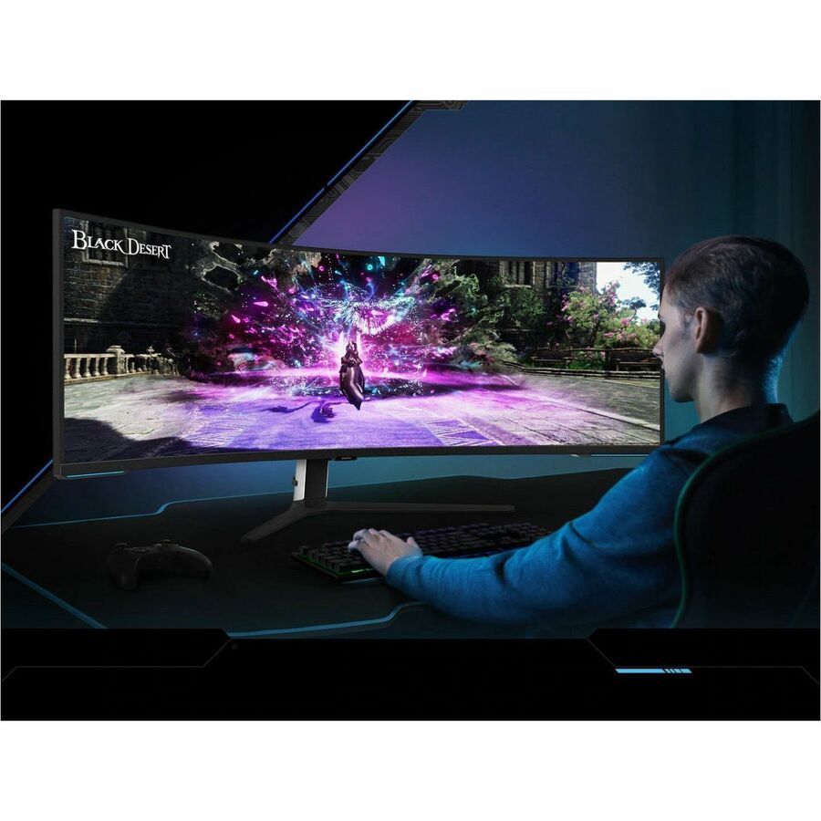 Moniteur LED de jeu incurvé Samsung Odyssey Neo G9 S57CG952NN de 57 pouces DUHD - 32:9 - Noir, Blanc LS57CG952NNXZA