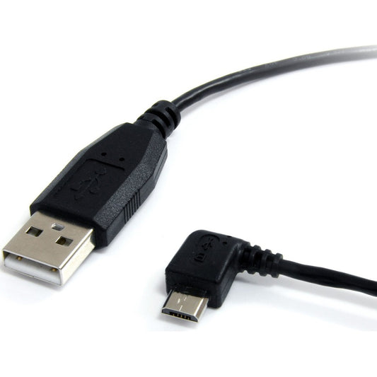 StarTech.com 3 ft Micro USB Cable - A to Left Angle Micro B UUSBHAUB3LA