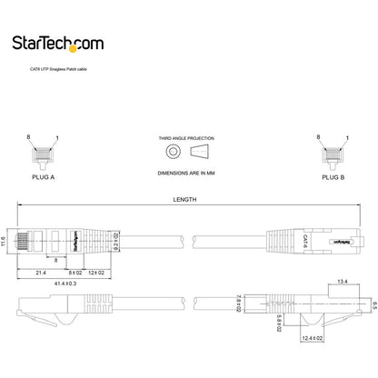 StarTech.com 50ft CAT6 Ethernet Cable - Black Snagless Gigabit - 100W PoE UTP 650MHz Category 6 Patch Cord UL Certified Wiring/TIA N6PATCH50BK