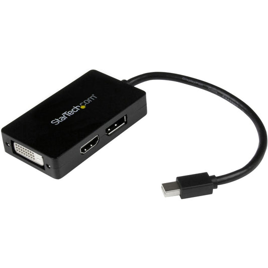 StarTech.com Travel A/V adapter - 3-in-1 Mini DisplayPort to DisplayPort DVI or HDMI converter MDP2DPDVHD