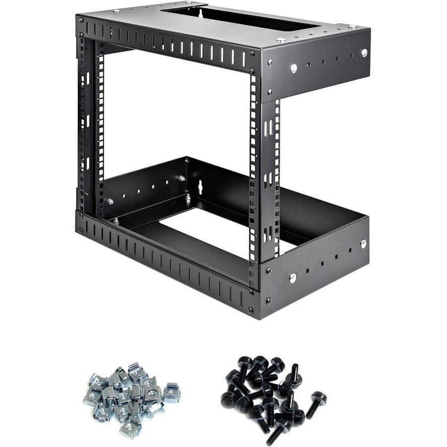 StarTech.com 2-Post 8U Heavy-Duty Wall Mount Network Rack, 19" Open Frame Server Rack with Adjustable Depth, Data Rack for IT Equipment~ RK812WALLOA