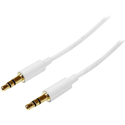 StarTech.com 3m White Slim 3.5mm Stereo Audio Cable - Male to Male MU3MMMSWH