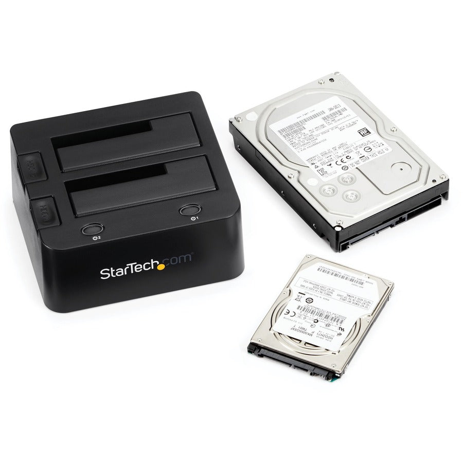 StarTech.com Dual-Bay USB 3.0 to SATA and IDE Hard Drive Docking Station, 2.5/3.5" SATA III and IDE (40 pin), SSD/HDD Dock, Top-Loading UNIDOCKU33