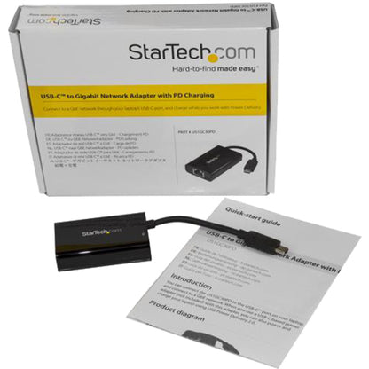 StarTech.com USB C to Gigabit Ethernet Adapter/Converter w/PD 2.0 - 1Gbps USB 3.1 Type C to RJ45/LAN Network w/Power Delivery Pass Through US1GC30PD