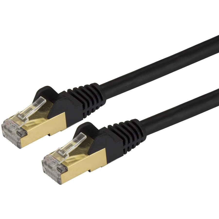 StarTech.com 30ft CAT6a Ethernet Cable - 10 Gigabit Category 6a Shielded Snagless 100W PoE Patch Cord - 10Gb Black UL Certified Wiring/TIA C6ASPAT30BK