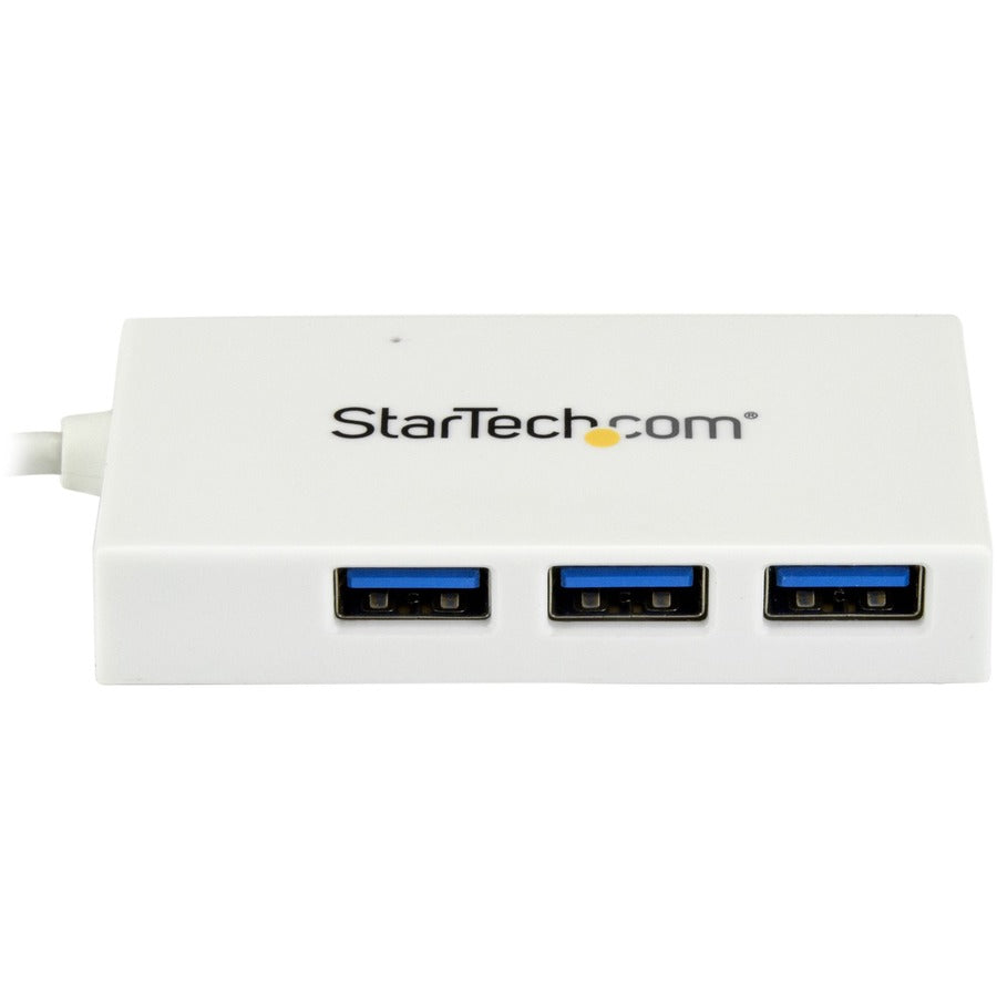 StarTech.com 4 Port USB C Hub with 1x USB-C & 3x USB-A (SuperSpeed 5Gbps) - USB Bus Powered - Portable/Laptop USB 3.0 Type-C Hub - White HB30C3A1CFBW