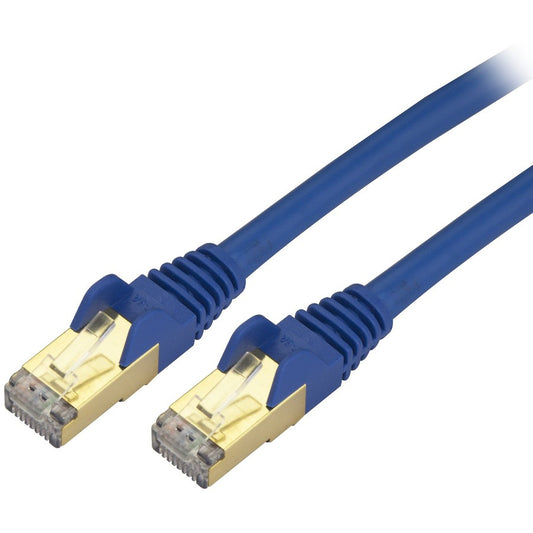 StarTech.com 6ft CAT6a Ethernet Cable - 10 Gigabit Category 6a Shielded Snagless 100W PoE Patch Cord - 10GbE Blue UL Certified Wiring/TIA C6ASPAT6BL