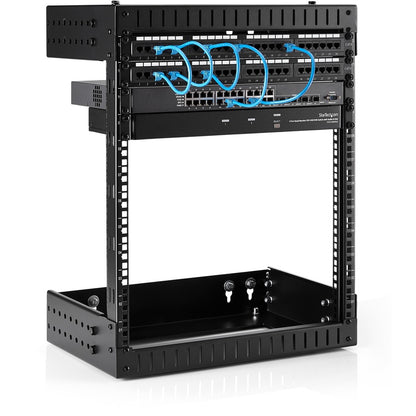 StarTech.com 2-Post 12U Heavy-Duty Wall Mount Network Rack, 19" Open Frame Server Rack with Adjustable Depth, Data Rack for IT Equipment~ RK12WALLOA