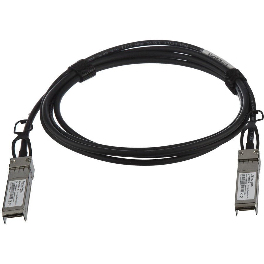 StarTech.com MSA Uncoded Compatible 2m 10G SFP+ to SFP+ Direct Attach Cable - 10 GbE SFP+ Copper DAC 10 Gbps Low Power Passive Twinax SFP10GPC2M