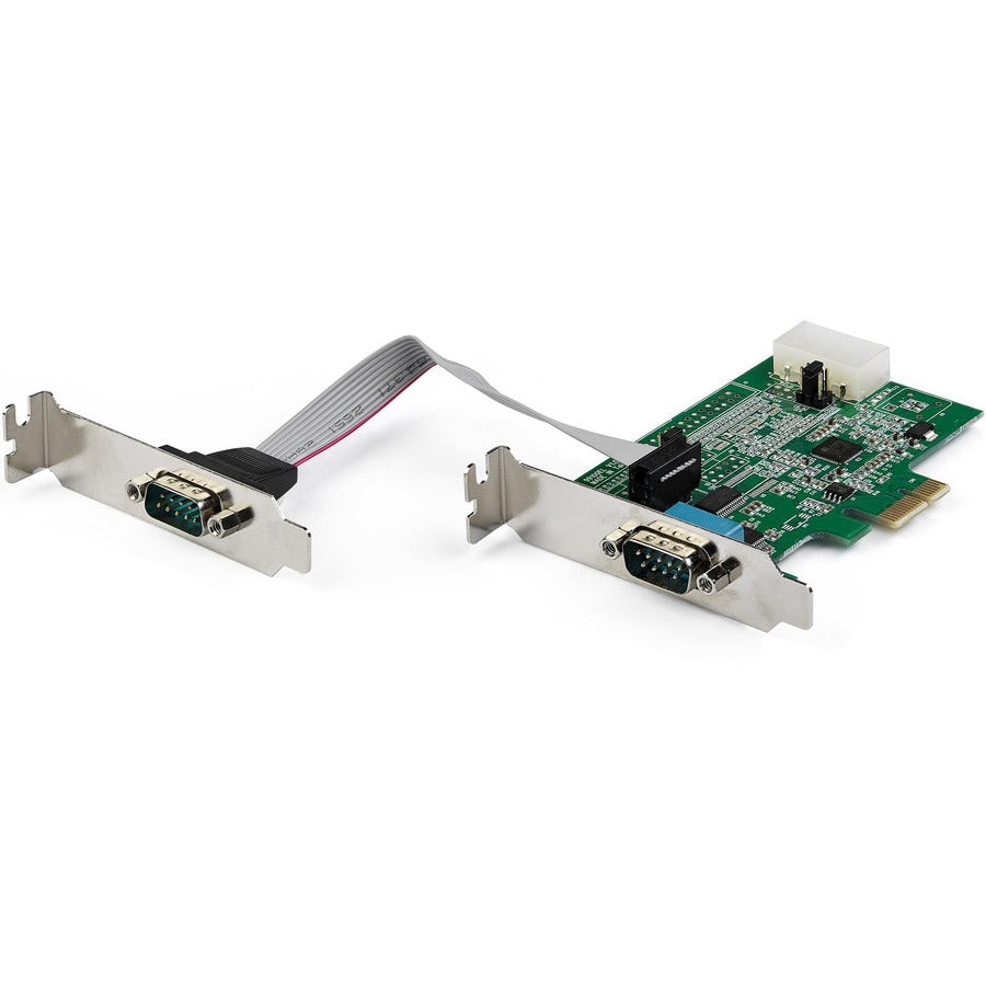 StarTech.com 2-port PCI Express RS232 Serial Adapter Card - PCIe Serial DB9 Controller Card 16950 UART - Low Profile - Windows and Linux PEX2S953LP