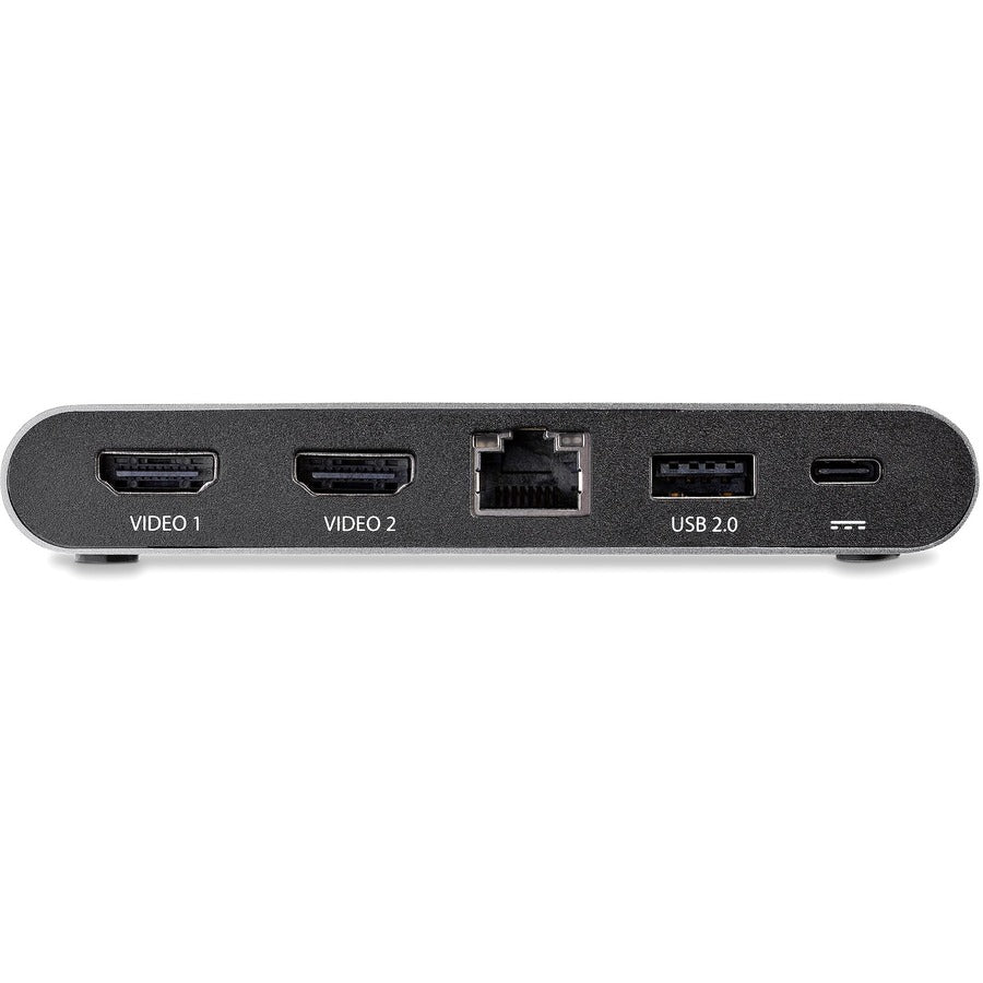 StarTech.com USB C Dock - 4K Dual Monitor HDMI USB-C Docking Station - 100W Power Delivery Passthrough, GbE, 2x USB-A - Multiport Adapter DK30C2HAGPD