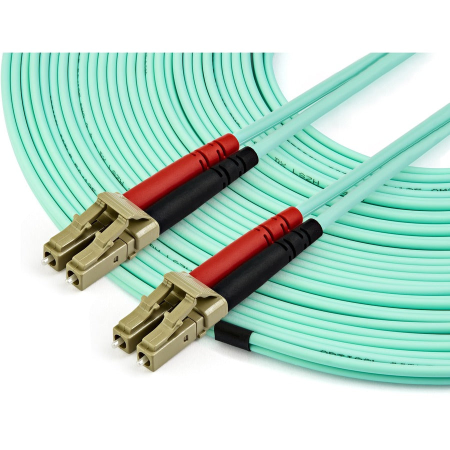 StarTech.com 15m OM3 LC to LC Multimode Duplex Fiber Optic Patch Cable - Aqua - 50/125 - LSZH Fiber Optic Cable - 10Gb (A50FBLCLC15) A50FBLCLC15