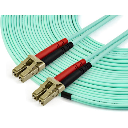 StarTech.com 15m OM3 LC to LC Multimode Duplex Fiber Optic Patch Cable - Aqua - 50/125 - LSZH Fiber Optic Cable - 10Gb (A50FBLCLC15) A50FBLCLC15