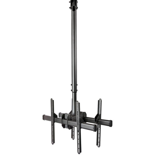 StarTech.com Dual TV Ceiling Mount, Back-to-Back Hanging Dual Screen VESA Pole Mount for 32"-75" TVs - Height Adjustable Telescopic Pole FPCEILBTB