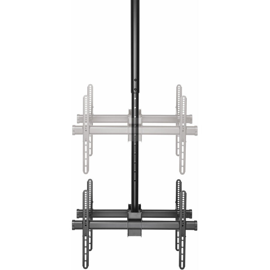 StarTech.com Dual TV Ceiling Mount, Back-to-Back Hanging Dual Screen VESA Pole Mount for 32"-75" TVs - Height Adjustable Telescopic Pole FPCEILBTB