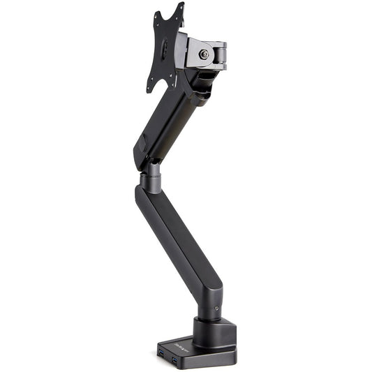 StarTech.com Desk Mount Monitor Arm with 2x USB 3.0 ports, Slim Single Monitor VESA Mount up to 34" (17.6lb/8kg) Display, C-Clamp/Grommet ARMSLIM2USB3