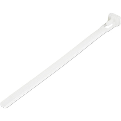 StarTech.com 6"(15cm) Reusable Cable Ties, 1-3/8"(35mm) Dia. 50lb(22Kg) Tensile Strength, Nylon, In/Outdoor, UL Listed, 100 Pack, White CBMZTRB6