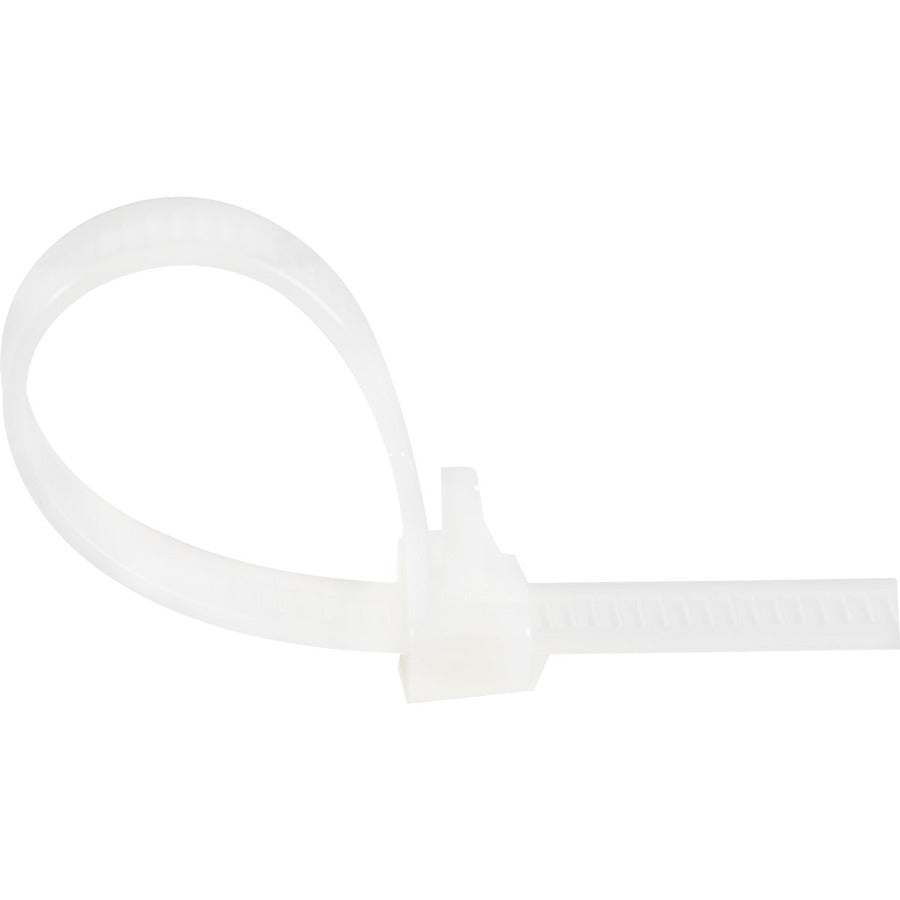 StarTech.com 6"(15cm) Reusable Cable Ties, 1-3/8"(35mm) Dia. 50lb(22Kg) Tensile Strength, Nylon, In/Outdoor, UL Listed, 100 Pack, White CBMZTRB6