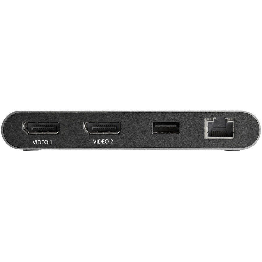 StarTech.com Thunderbolt 3 Mini Dock - Portable Dual Monitor TB3 Docking Station DisplayPort 4K 60Hz - 1x USB-A, GbE - 28cm (11") Cable TB3DKM2DPL