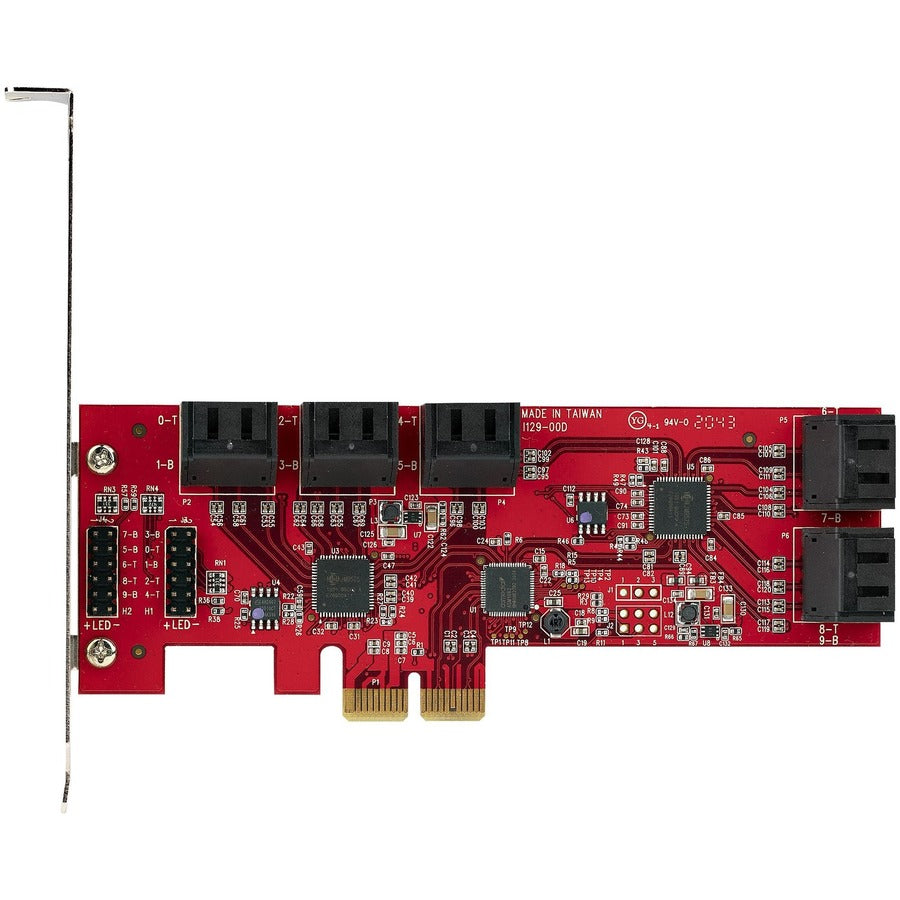 StarTech.com SATA PCIe Card, 10 Port PCIe SATA Expansion Card, 6Gbps SATA Adapter, Stacked SATA Connectors, PCI Express to SATA Converter 10P6G-PCIE-SATA-CARD