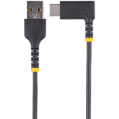 StarTech.com 6in (15cm) USB A to C Charging Cable Right Angle, Heavy Duty Fast Charge USB-C Cable, Durable and Rugged Aramid Fiber, 3A R2ACR-15C-USB-CABLE