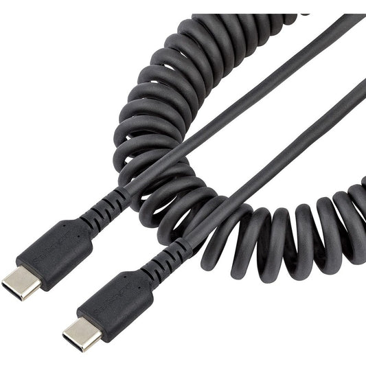 StarTech.com 3ft (1m) USB C Charging Cable, Coiled Heavy Duty Fast Charge & Sync USB-C Cable, High Quality USB 2.0 Type-C Cable, Black R2CCC-1M-USB-CABLE