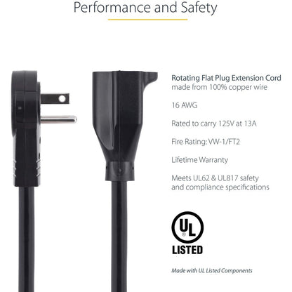 StarTech.com Power Extension Cord RTPAC1016