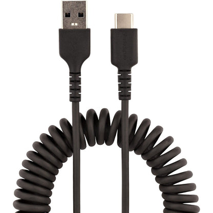 StarTech.com 20in (50cm) USB A to C Charging Cable, Coiled Heavy Duty USB 2.0 A to Type-C, Durable Fast Charge & Sync USB-C Cable, Black R2ACC-50C-USB-CABLE