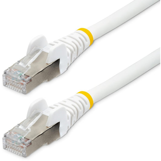 StarTech.com 20ft CAT6a Ethernet Cable, White Low Smoke Zero Halogen (LSZH) 10 GbE 100W PoE S/FTP Snagless RJ-45 Network Patch Cord NLWH-20F-CAT6A-PATCH