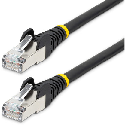 StarTech.com 8ft CAT6a Ethernet Cable, Black Low Smoke Zero Halogen (LSZH) 10 GbE 100W PoE S/FTP Snagless RJ-45 Network Patch Cord NLBK-8F-CAT6A-PATCH