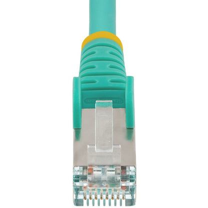 StarTech.com 2ft CAT6a Ethernet Cable, Aqua Low Smoke Zero Halogen (LSZH) 10 GbE 100W PoE S/FTP Snagless RJ-45 Network Patch Cord NLAQ-2F-CAT6A-PATCH