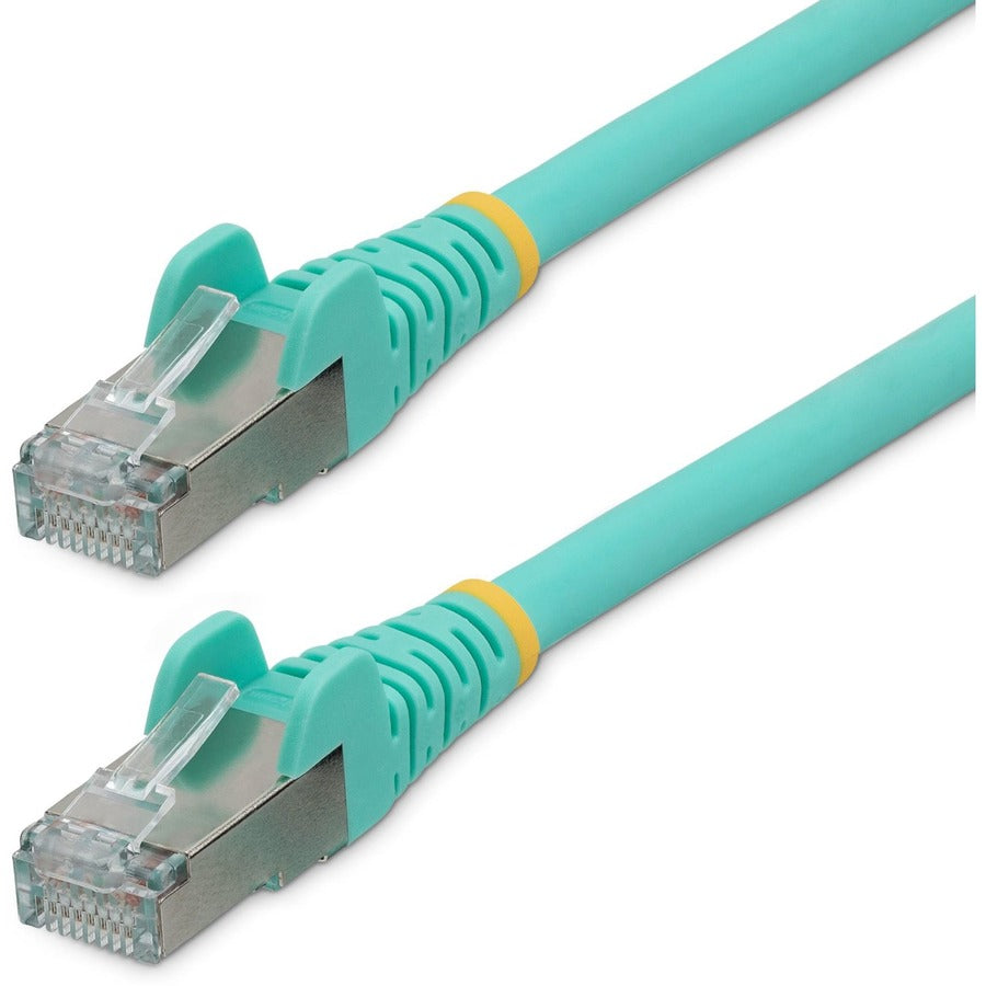 StarTech.com 20ft CAT6a Ethernet Cable, Aqua Low Smoke Zero Halogen (LSZH) 10 GbE 100W PoE S/FTP Snagless RJ-45 Network Patch Cord NLAQ-20F-CAT6A-PATCH