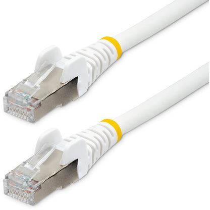 StarTech.com 14ft CAT6a Ethernet Cable, White Low Smoke Zero Halogen (LSZH) 10 GbE 100W PoE S/FTP Snagless RJ-45 Network Patch Cord NLWH-14F-CAT6A-PATCH