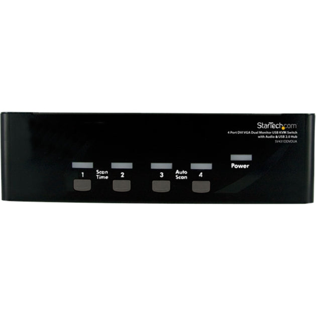 StarTech.com 4 Port DVI VGA Dual Monitor KVM Switch with Audio & USB Hub SV431DDVDUA