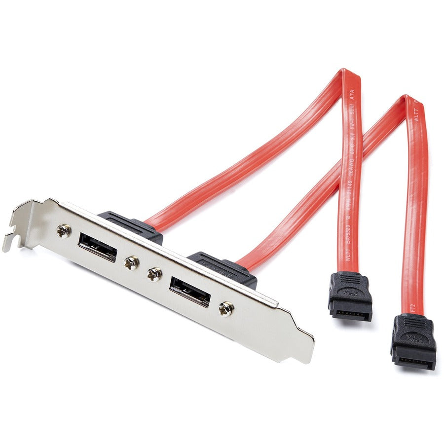 StarTech.com 2 Port SATA to eSATA Slot Plate Bracket - Serial ATA internal to external panel - 7 pin Serial ATA - 7 pin external Serial ATA ESATAPLATE2