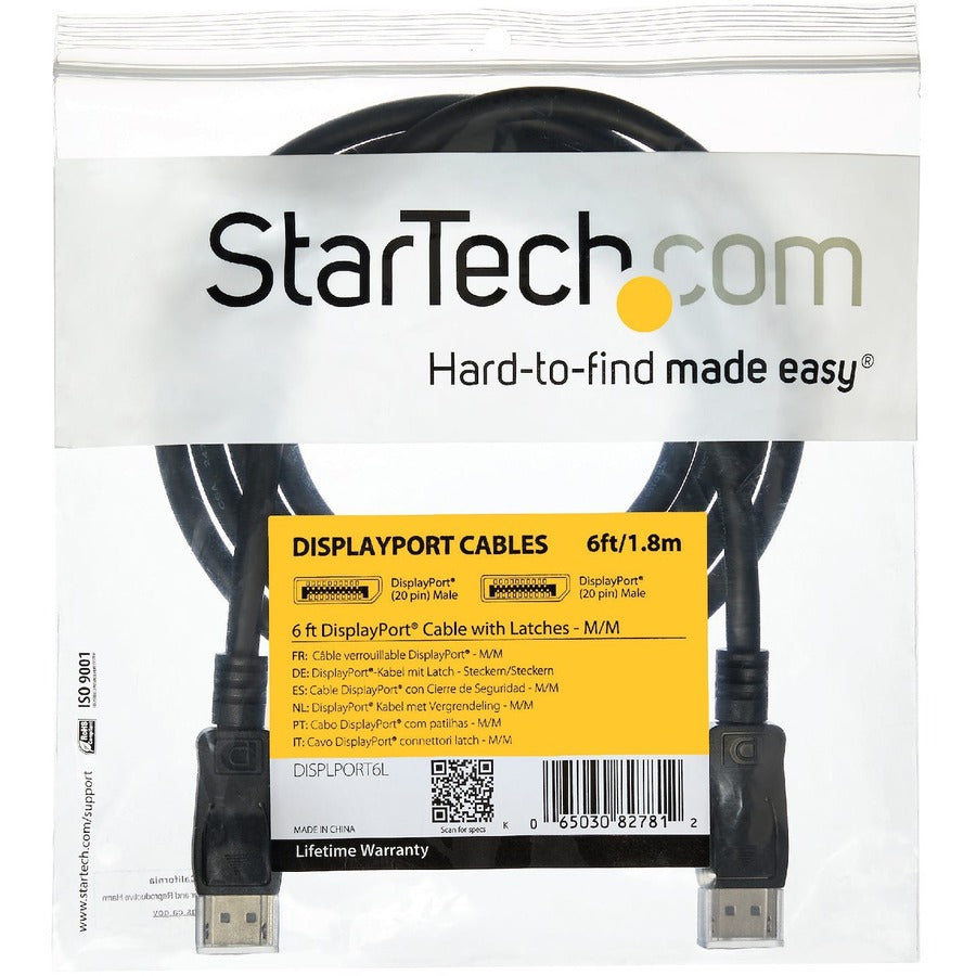 StarTech.com 30 ft DisplayPort Cable with Latches - M/M DISPLPORT30L