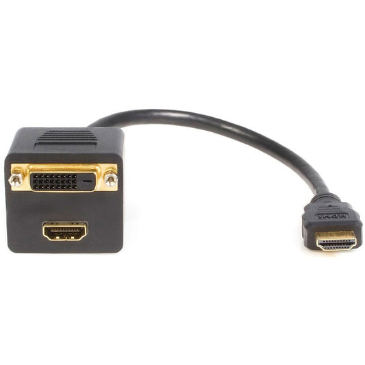 StarTech.com 1ft HDMI Splitter Cable, HDMI Male to DVI-D Female Adapter, Full HD 1920x1200p 60Hz, HDMI Male to DVI Female Splitter HDMISPL1DH