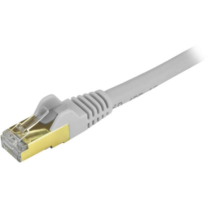 StarTech.com 1 ft CAT6a Ethernet Cable - 10 Gigabit Category 6a Shielded Snagless RJ45 100W PoE Patch Cord - 10GbE Gray UL/TIA Certified C6ASPAT1GR