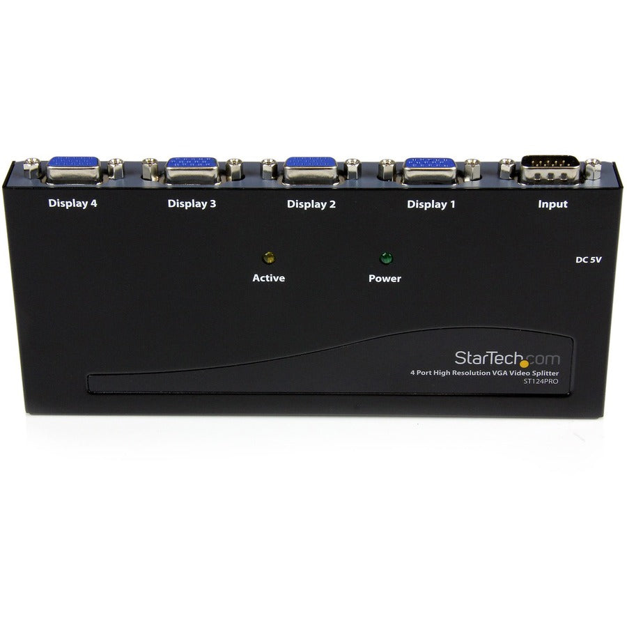 StarTech.com 4 Port High Resolution VGA Video Splitter - 300 MHz - VideoView Pro 47 Port High Resolution 300 MHz Video Splitter - Video splitter - 4 ports ST124PRO