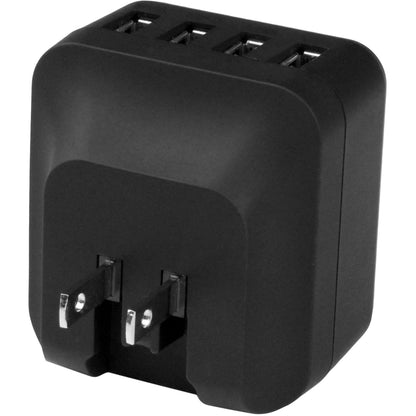 Star Tech.com Travel USB Wall Charger - 4 Port - Black - Universal Travel Adapter - International Power Adapter - USB Charger USB4PACBK