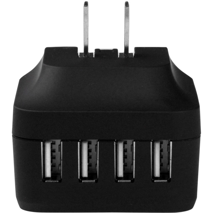 Star Tech.com Travel USB Wall Charger - 4 Port - Black - Universal Travel Adapter - International Power Adapter - USB Charger USB4PACBK