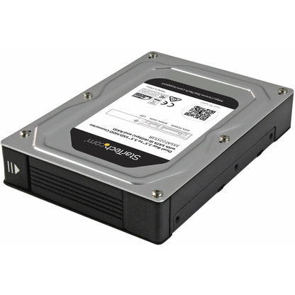 StarTech.com Dual-Bay 2.5in to 3.5in SATA Hard Drive Adapter Enclosure with RAID - Supports SATA III & RAID 0, 1, Spanning, JBOD Aluminum 35SAT225S3R