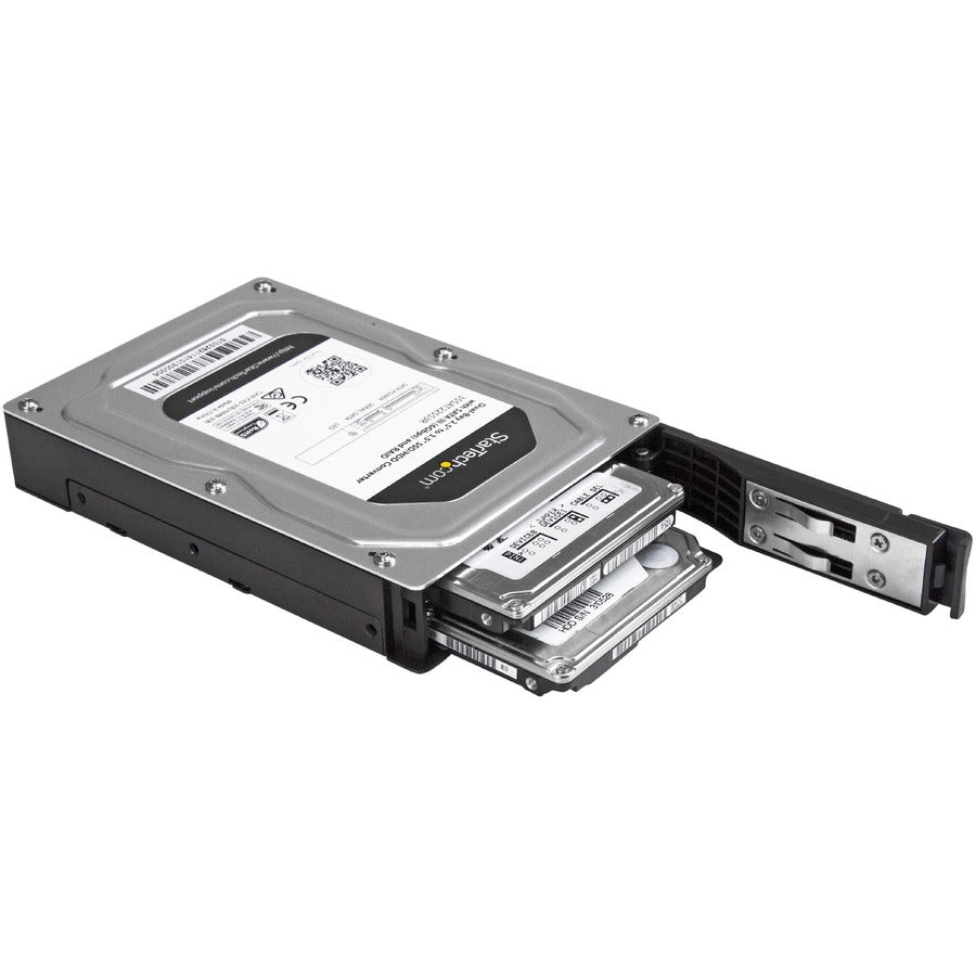 StarTech.com Dual-Bay 2.5in to 3.5in SATA Hard Drive Adapter Enclosure with RAID - Supports SATA III & RAID 0, 1, Spanning, JBOD Aluminum 35SAT225S3R