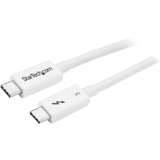 StarTech.com 1.6ft (50cm) Thunderbolt 3 Cable, 40Gbps, 100W PD, 4K/5K Video, Thunderbolt-Certified, Compatible w/ TB4/USB 3.2/DisplayPort TBLT34MM50CW